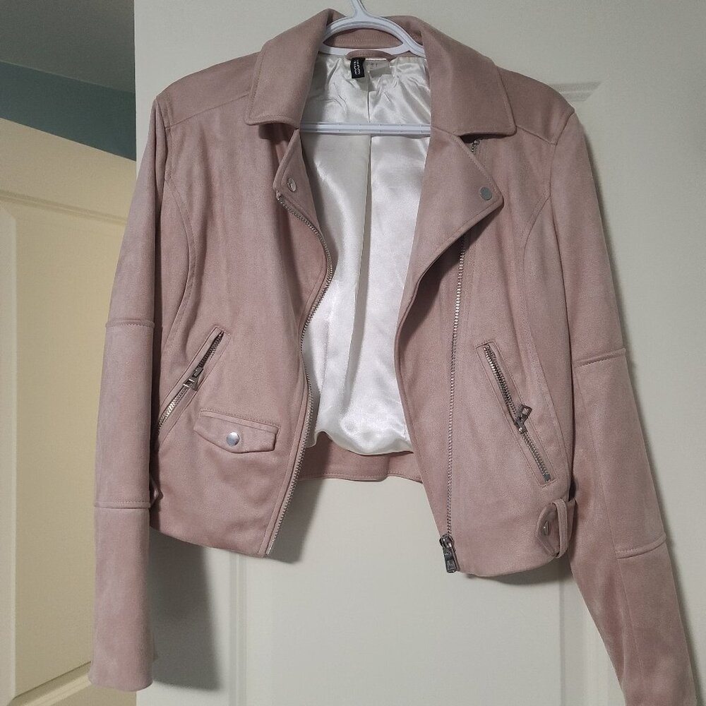 Pink faux suede jacket H&M NWOT